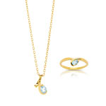 Parure pl or topazes bleues