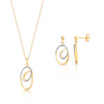 Parure spirale plaque or zirconias
