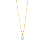 Collier plaqu&eacute; or et topaze bleue