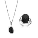 Parure Argent zirconia noir