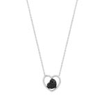 Collier argent coeur oz noir