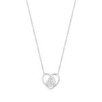 Collier argent coeur zirconias blancs