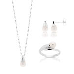 Parure argent perle 4pcs