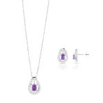 Parure argent zirconia amethyste