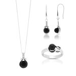 Parure argent onyx