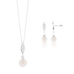 Parure argent perle et zirconias