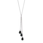 Collier argent pampille noirs