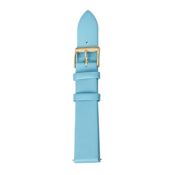 Light blue leather watchband 18 mm