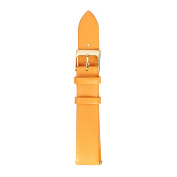 Orange leather watchband 18 mm