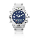 Montre homme double affichage bracelet acier