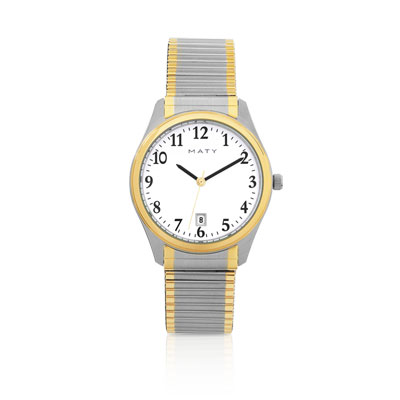 Montre homme bracelet acier bicolore