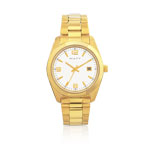Montre homme bracelet acier dor&eacute;