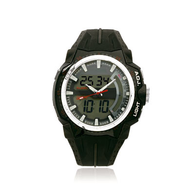 Montre homme double affichage bracelet caoutchouc