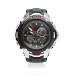 Montre homme double affichage bracelet caoutchouc
