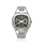 Montre homme double affichage bracelet acier