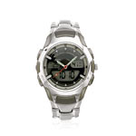 Montre homme double affichage bracelet acier