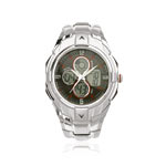 Montre homme double affichage bracelet acier