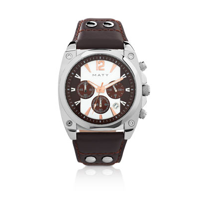 Montre homme chronographe bracelet cuir