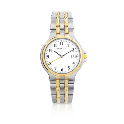 Montre homme bracelet acier bicolore