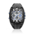Montre homme double affichage bracelet caoutchouc