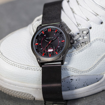 Montre revêtement noir milanais