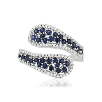 Bague MATY Or 750 blanc Saphirs et Diamants
