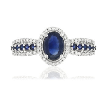 Bague MATY Or 750 blanc Saphirs et Diamants