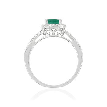 Bague MATY Or 750 blanc Emeraude et Diamants