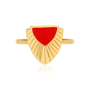 Bague MATY Dorée laque rouge