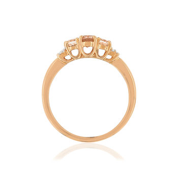 Bague MATY Or 375 2 tons Diamants et Morganites