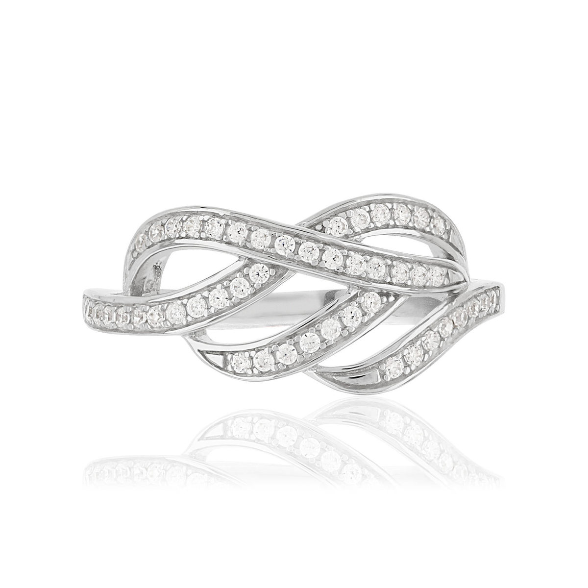 Bague argent 925 ajourée zirconias - vue 3