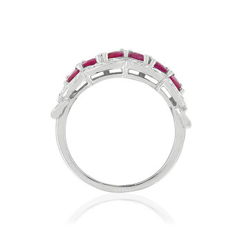 Bague MATY Or 750 blanc Rubis et Diamants
