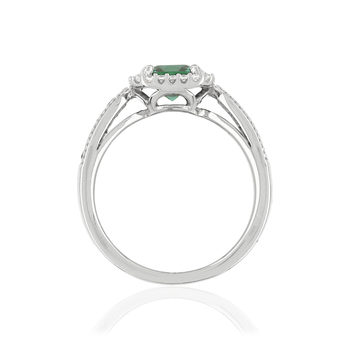 Bague argent 925 zirconias verts carrés et blancs