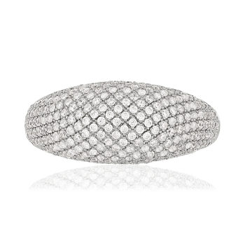 Bague argent 925 bombée zirconias