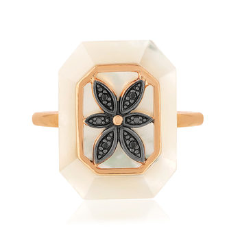 Bague MATY Or 375 rose Diamants Nacre