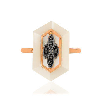 Bague MATY Or 375 rose Diamants Nacre