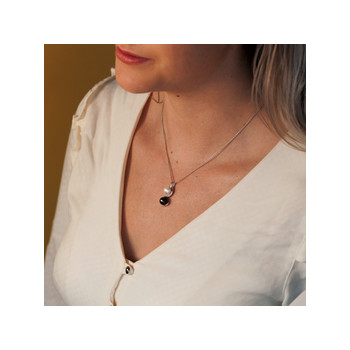 Collier argent 925 perles de culture de Tahiti et de Chine 45 cm