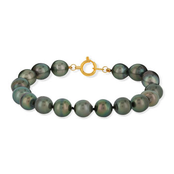 Bracelet or 750 jaune perles de culture de Tahiti 20 cm