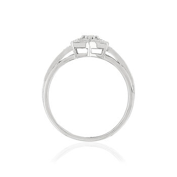 Bague or 375 blanc diamants
