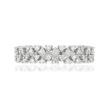 Bague or blanc 750 diamants