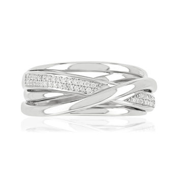 Bague or blanc 750 diamants