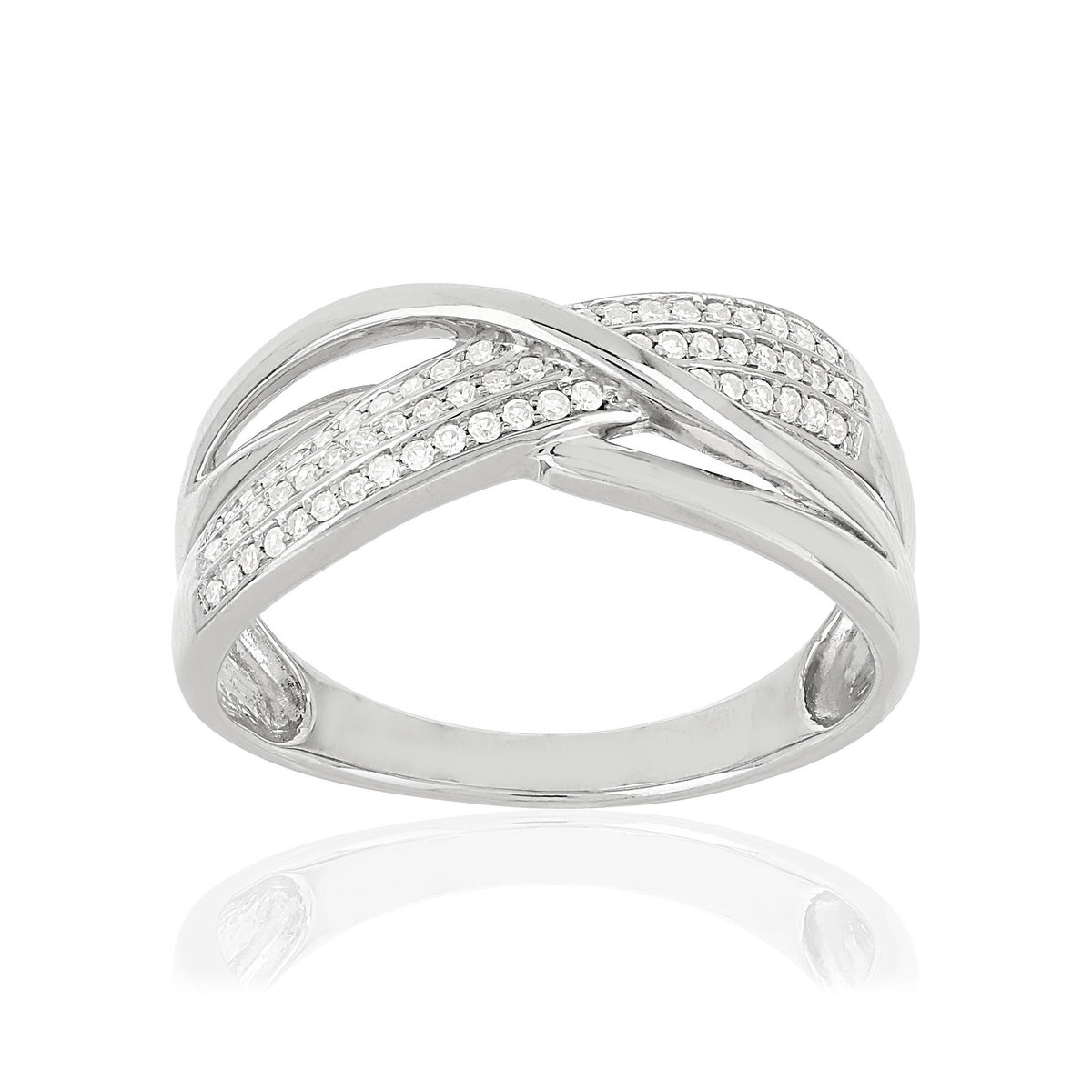 Bague MATY Or 375 blanc Diamants