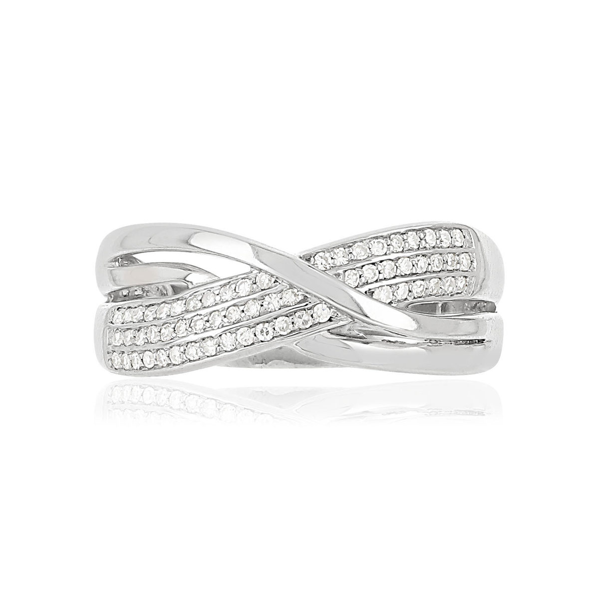 Bague MATY Or 375 blanc Diamants - vue 3