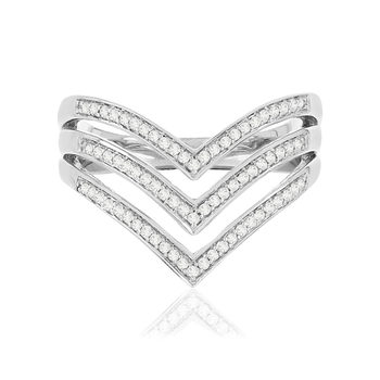 Bague MATY Or 375 blanc Diamants