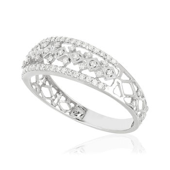 Bague MATY Or 375 blanc Diamants