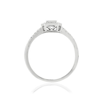 Bague or 750 blanc carrée diamants