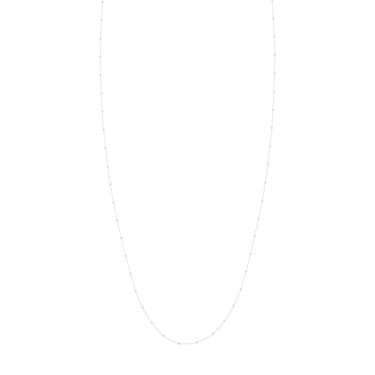 Chaine or blanc 750 motif carré 45 cm