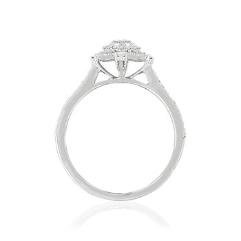 Bague or 375 blanc diamants