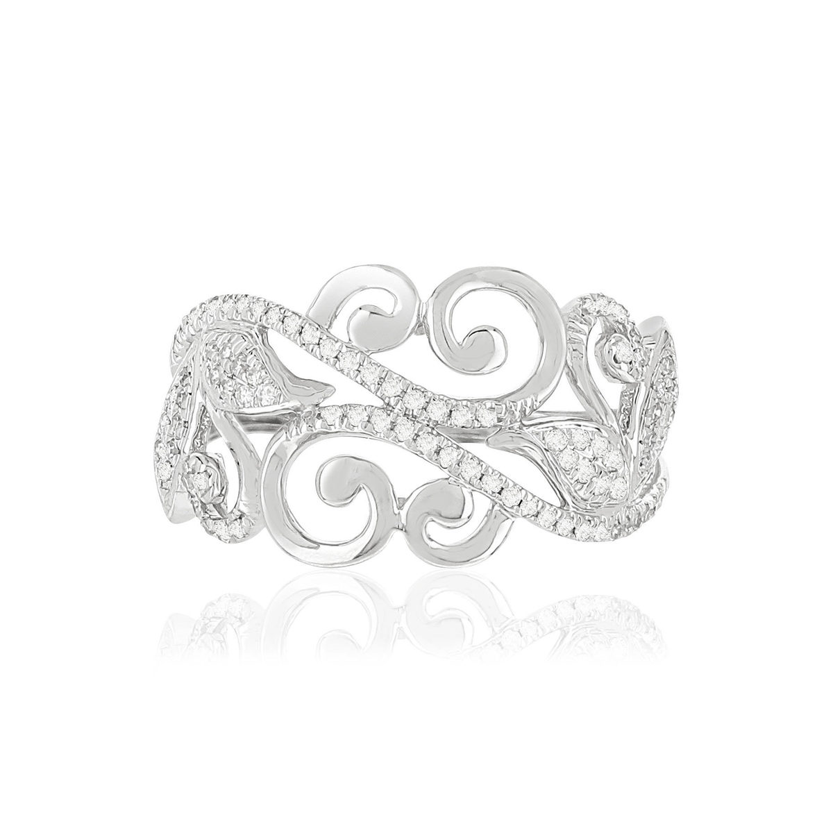 Bague MATY Or 375 blanc Diamants - vue 3