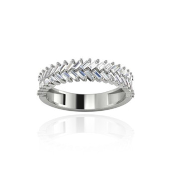 Bague or blanc 750 diamants